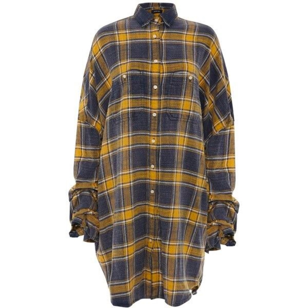 R13 scrunched sleeve oversized shirt